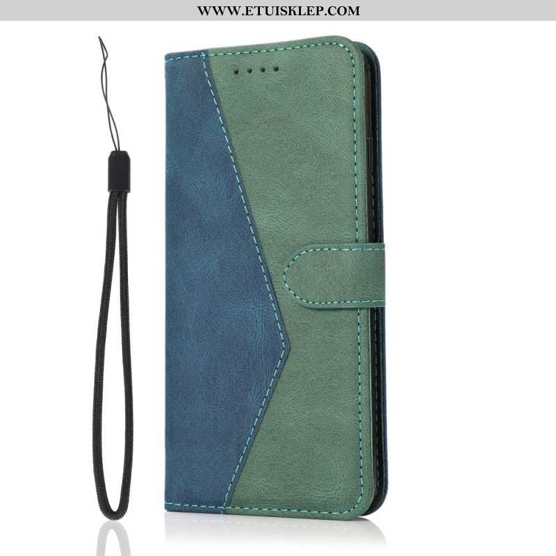 Etui Folio do Samsung Galaxy S21 Ultra 5G Dwukolorowa Trójkątna Sztuczna Skóra